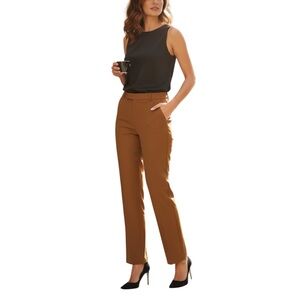 Zara Mustard Yellow Flat Front Straight Leg Pants size Large